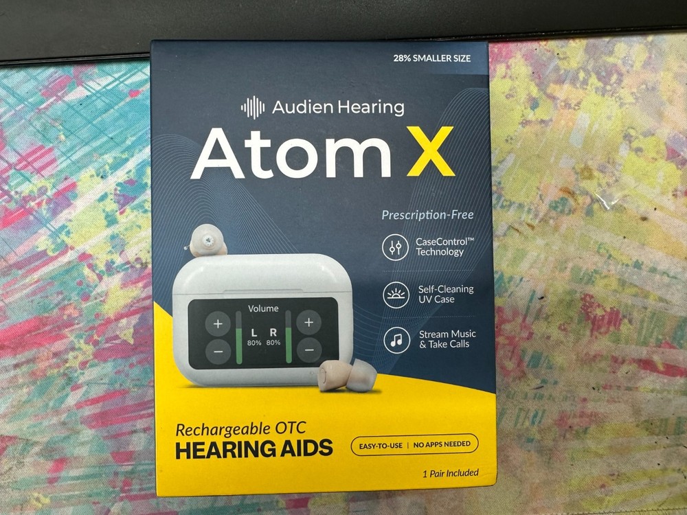 Audien Hearing ATOM X -Rechargeable OTC Hearing Aids-NEW