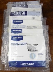 Knit-Rite Stretch 3 Ply Prosthetic Socks Fits 3-4 Yellow Band Lot of Six (6)