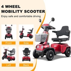 350W Senior Mobility Scooter 48V 20Ah 37 miles Long Range 300lbs 8Mph Low Speed