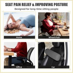 Ergonomic Lumbar Roll Pillow – Dark Grey Foam Cushion for Back Support (11×4.3)