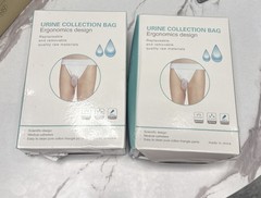 2 box/wearable urine collection bag w/ 1000ml & 2000ml bag