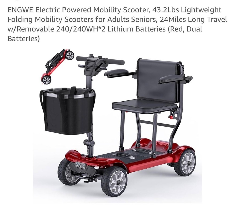 Powered Mobility Scooter for Adults, Seniors – 23MI Extra Long Range Foldable 4