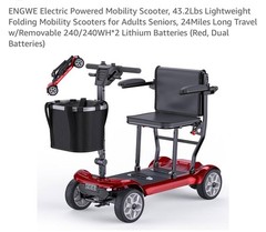 Powered Mobility Scooter for Adults, Seniors – 23MI Extra Long Range Foldable 4