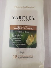 Yardley of London Disposable Washcloths Large 18-count Clean w Camping & Travel