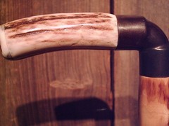 ELK ANTLER handle walking stick cane natural grown MAPLE shaft made in the USA