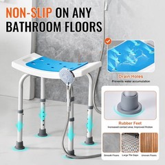 Durable Shower Seat 14.2-19.1inch Adjustment 350lb Load