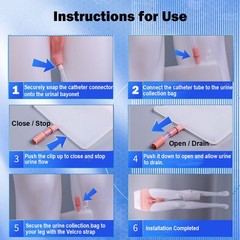 Female Wearable Urinal Bag Silicone Urine Catheter Portable Urine Collector M-XL