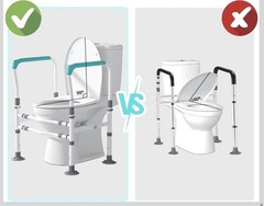 Toilet Safety Rails – Adjustable and Sturdy Handles (up to 400lbs.) NIB