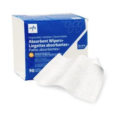 Medline ent Wipers+ Dry Wipe 12×12″ White Unscented Wood Pulp/Polyester 1080