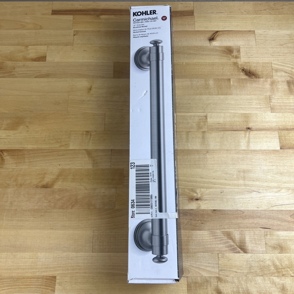 KOHLER Carmichael 16 in. Grab Bar Bathroom Brushed Nickel R27235-BN READ