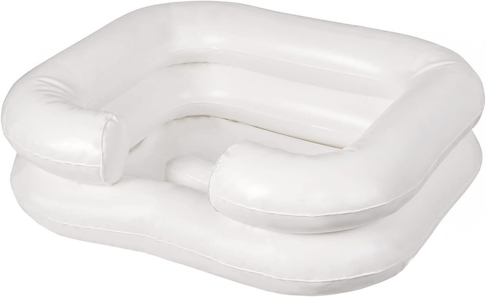 DMI Portable Inflatable Shampoo Bowl for Bedside and in 24x20x8 Inch, White