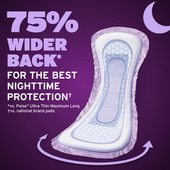 Poise Incontinence Overnight Pads 8 Drop Extra Coverage Long 96 Count 4 Packs