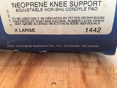 OTC NEOPRENE SLIP ON KNEE SUPPORT ADJUSABLE HOR-SHU CONDYLE PAD X-LARGE