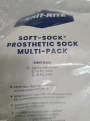 NEW! Knit-Rite SOFT-SOCK® Prosthetic Sock Multi-Pack 12pk (LTWT/3/5ply)
