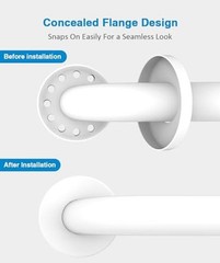 Grab Bar Bundle for ADA Compliance Stainless Steel 1.5″ Diameter 3-Piece White