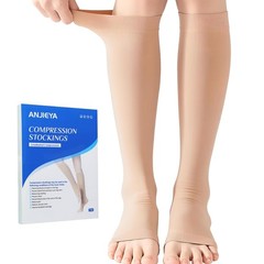 Medical Compression Socks for Women and Men, 15-21 mmHg , Open Toe, Knee XL