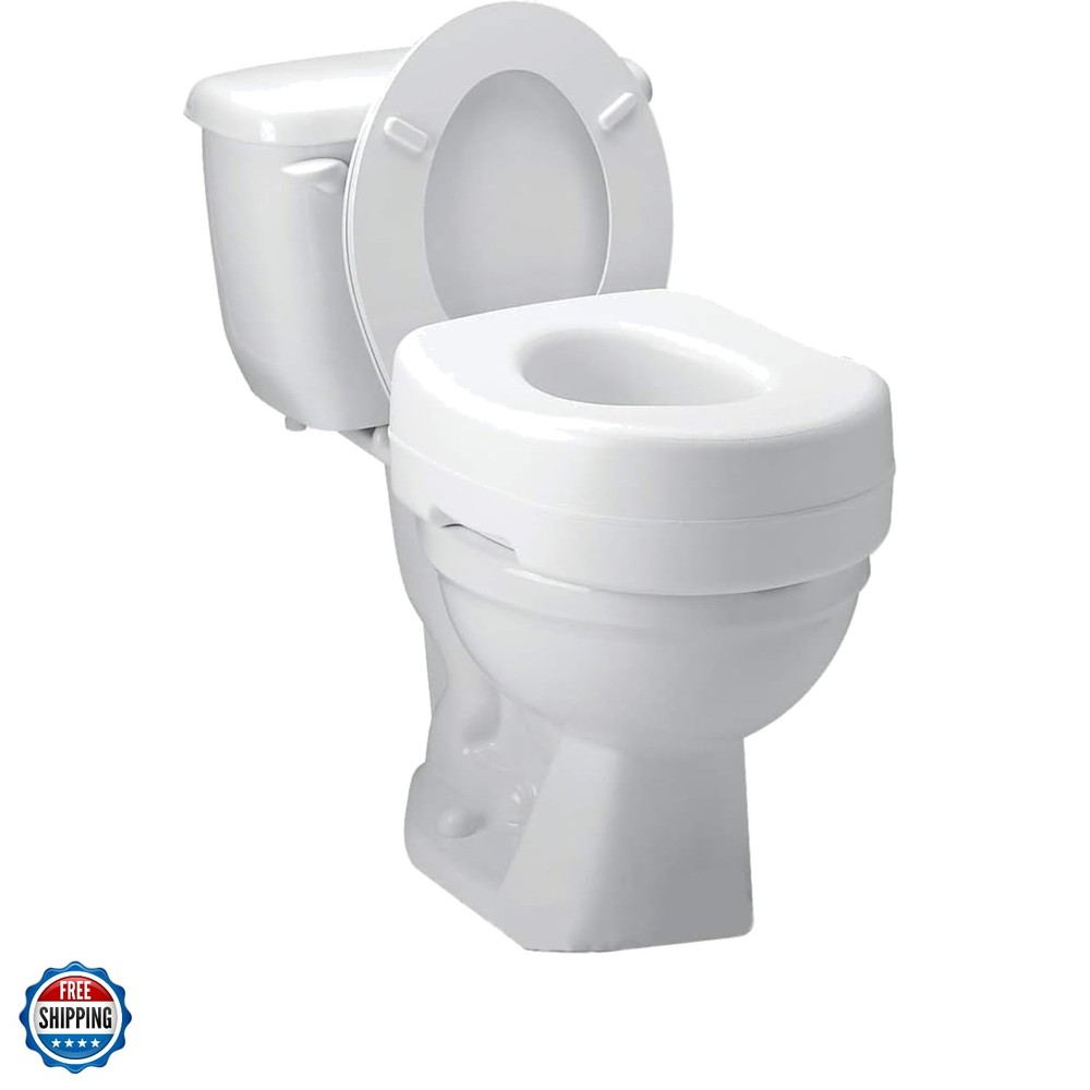 Toilet Seat Riser, Adds 5 Inches of Height, Elevated and Raised Toilet Seat w…