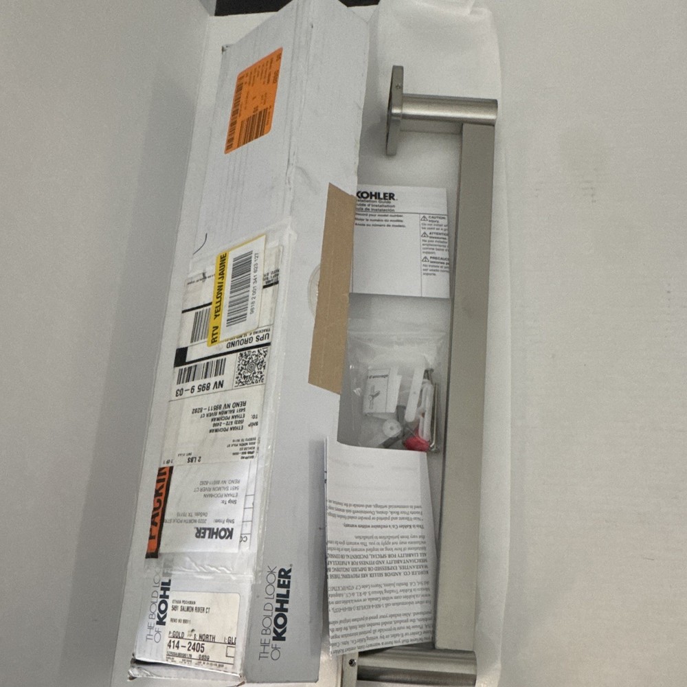 KOHLER 18 in Straight Grab Bar Silver Stainless Steel Concealed Mount ADA 300 lb