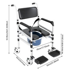 Shower Chair Height Adjustable Freestanding Folding Shower Chair w/ Bidet 160kg