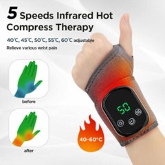 Cordless Hand Wrist Massager Pain Relief with 5 Heat Levels & 3 Vibration Modes