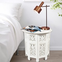 Cotton Craft Solid Wood Accent End – Vintage Boho Folding –