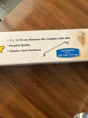 Medline Hospital Grade Rust Proof Grab Bar 12”Stainless Steel New 250 Lb Support