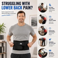 XL Adjuststable Back Brace Men Women Lumbar Support Belt 7 Flexible Support Bars