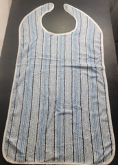 BULK PACK OF 72 Adult Bibs 22×42 Absorbent Clothing Protector Bib Blue Striped