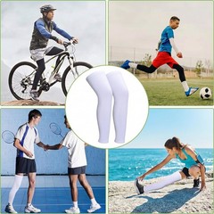 3 Pairs Compression Leg Sleeves, Full Length Leg Sleeves with Anti Slip Silic…