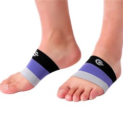 Doc Miller Arch Support Compression Sleeves 1 Pair Plantar Fasciitis BLK/PRP/GRY