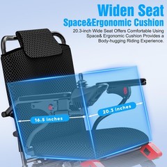 Foldable Electric Wheelchair for Adults 20.3″ Wide Seat Airline Approved 15 Mile