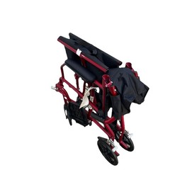 Medline Ultralight Transport Wheelchair , 300 lb – Red, MDS808200F2RC 19in.