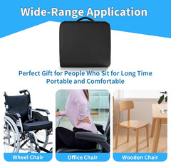 Extra Thick Large Seat Cushion -19 X 17.5 X 4 Inch Gel Memory Foam Cushion with