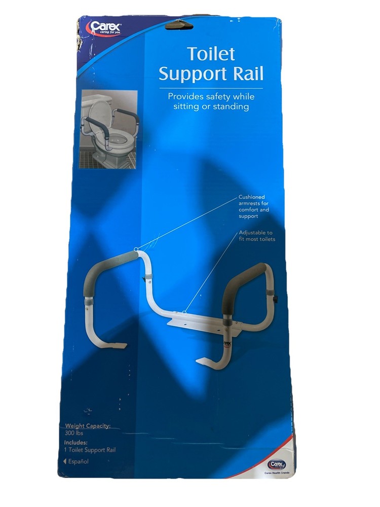 Carex Health Brands White Toilet Safety Bar Aluminum/Plastic 11 in. H X 21 in. L