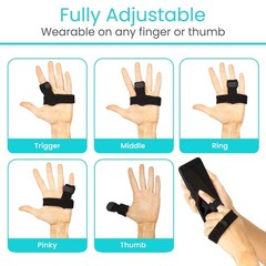 Vive Trigger Finger Splint Brace – Middle, Pinky, 1 Count (Pack of 1), Black