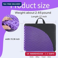 Gel Seat Cushion, for Long Sitting -Double Thick Gel Seat Cushion Breathable Hon