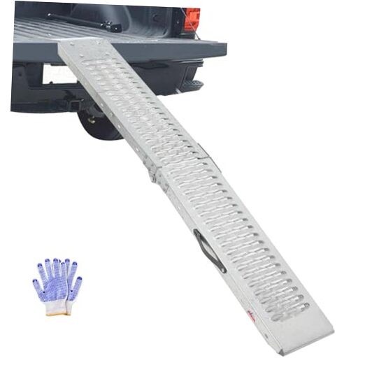 83″ Folding Motorcycle Ramp, 480 lbs Capacity Steel Bike Ramp for Truck, Anti