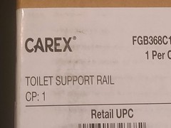 Carex Toilet Frame Support Rails Adjustable Width FGB368C1 300 lb. Capacity