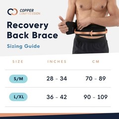Copper Compression Back Brace. Infused Small/Medium (Pack of 1), Brown