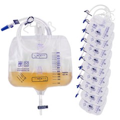 10x 2000mL Urinary Drainage Bag Anti-Reflux Chamber Urine Bags 48″ Tube Drainage