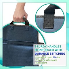 Washable Reusable Patient Transfer Bed Pad w/Reinforced Handles for Caregivers