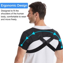 Double Shoulder Support Brace Torn Rotator Cuff Compression Sleeve Pain Relief