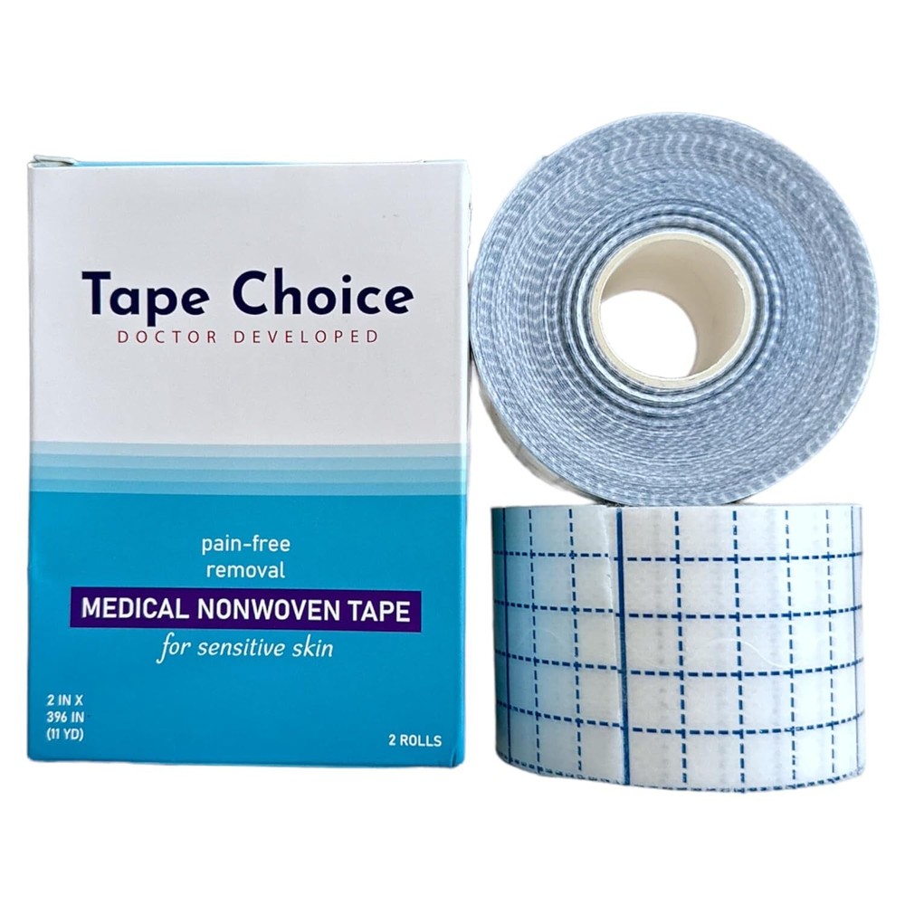 2 Rolls Non-Woven Cover Roll Stretch Tape Adhesive Bandages…