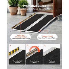 Uimoso Portable 6FT Aluminum Folding Ramp w/Non-Slip Surface for Accessibility