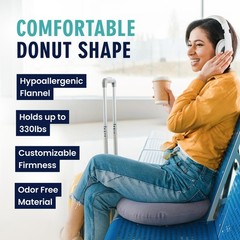 Dr. Frederick’s Original Inflatable Donut Pillow – 18″ 18 Inches – Gray, Gray