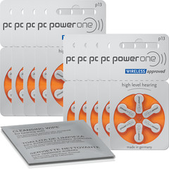 60 x VARTA powerone hearing aid batteries P13 orange (10 x 6 sheets) +Cleanin…