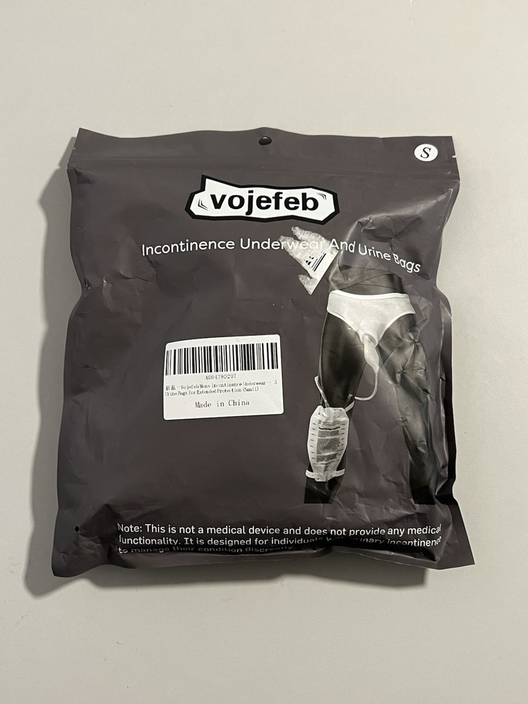 Small Vojefeb Mens Incontinence Underwear – 3 Urine Bags for Extended Protection