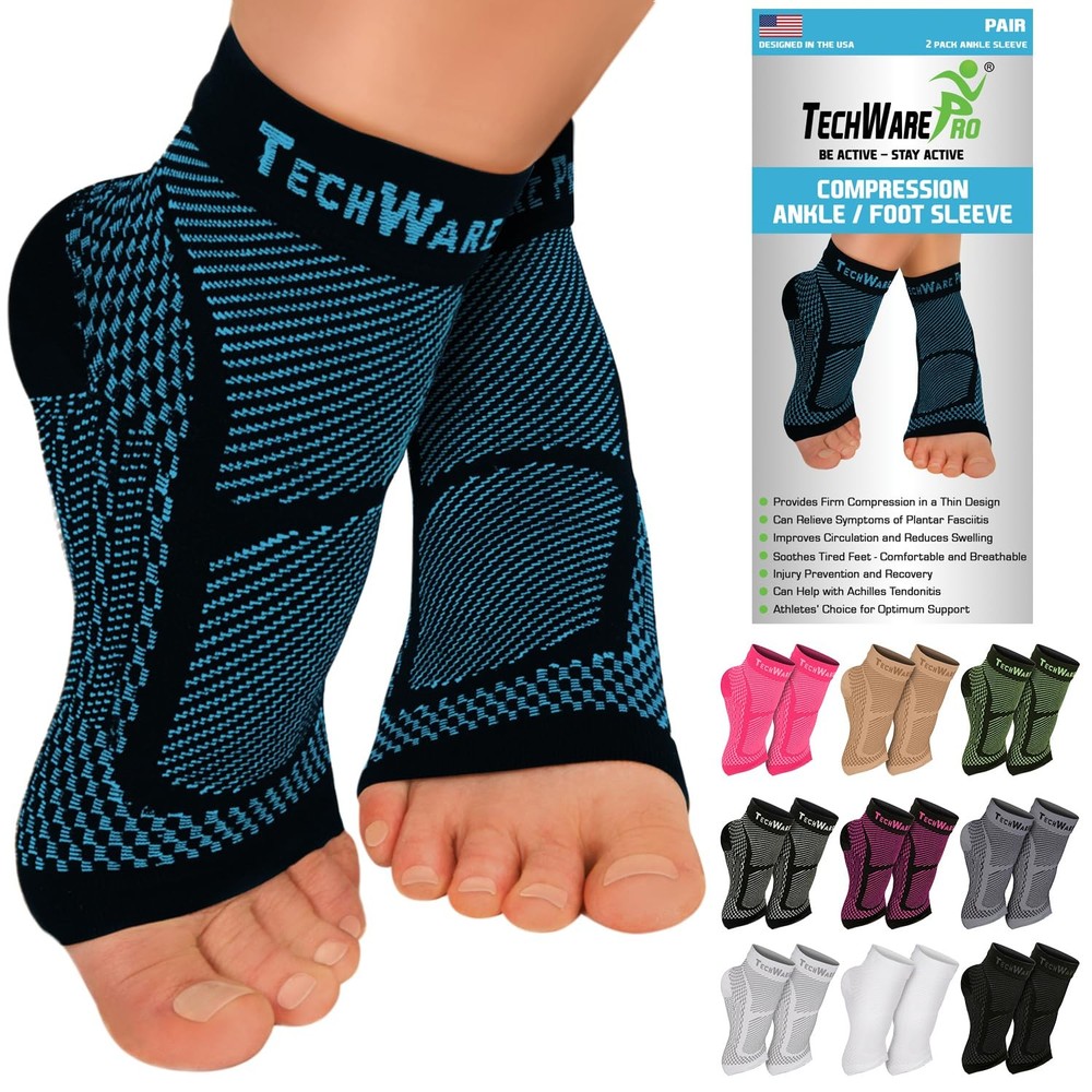 Ankle Brace Compression Sleeve Relieves Achilles Tendonitis, Joint Pain. Pla…