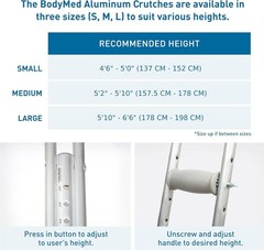 Lightweight Aluminum Crutches – Pair for Adults & Children