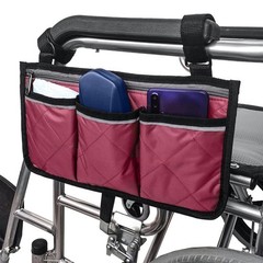 Wheelchair Side Bag Hang on Side Armrest Accessories Storage Pouch w/ Cup Holder